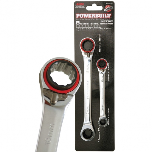 2pc 4-in-1 Metric Reversible Gear Spanner Set - Image 2