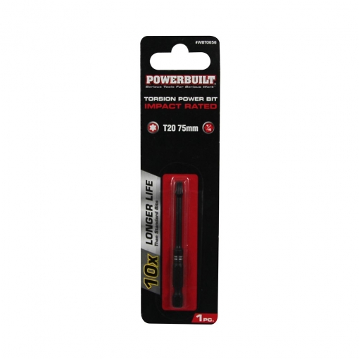 1/4" Torsion Impact Power Bit - Torx T-20 x 75mm Long