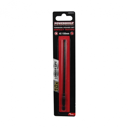 1/4" Torsion Impact Power Bit - Robertson #2 x 150mm Long
