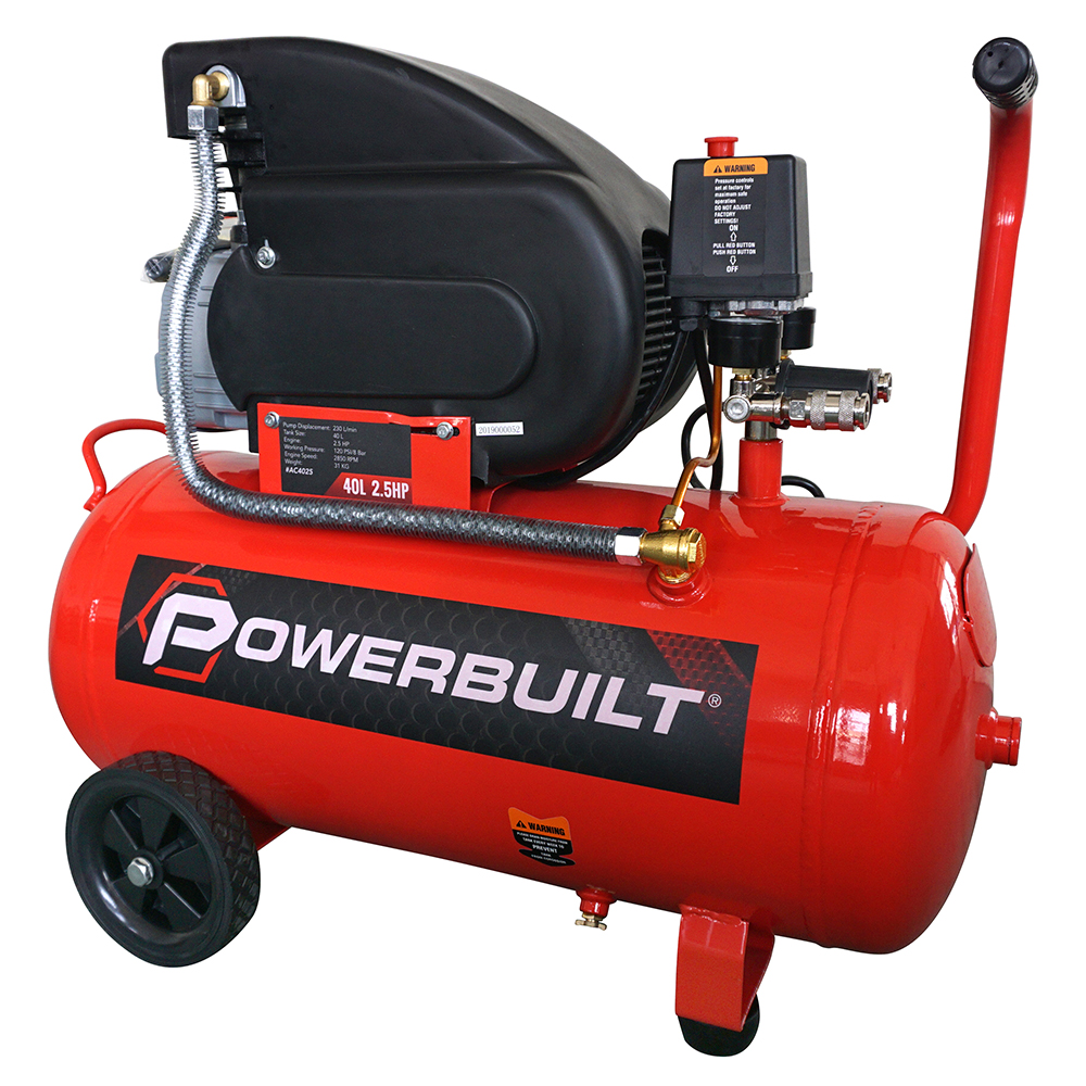 40L 2.5Hp Air Compressor Direct Drive Power Built Tools