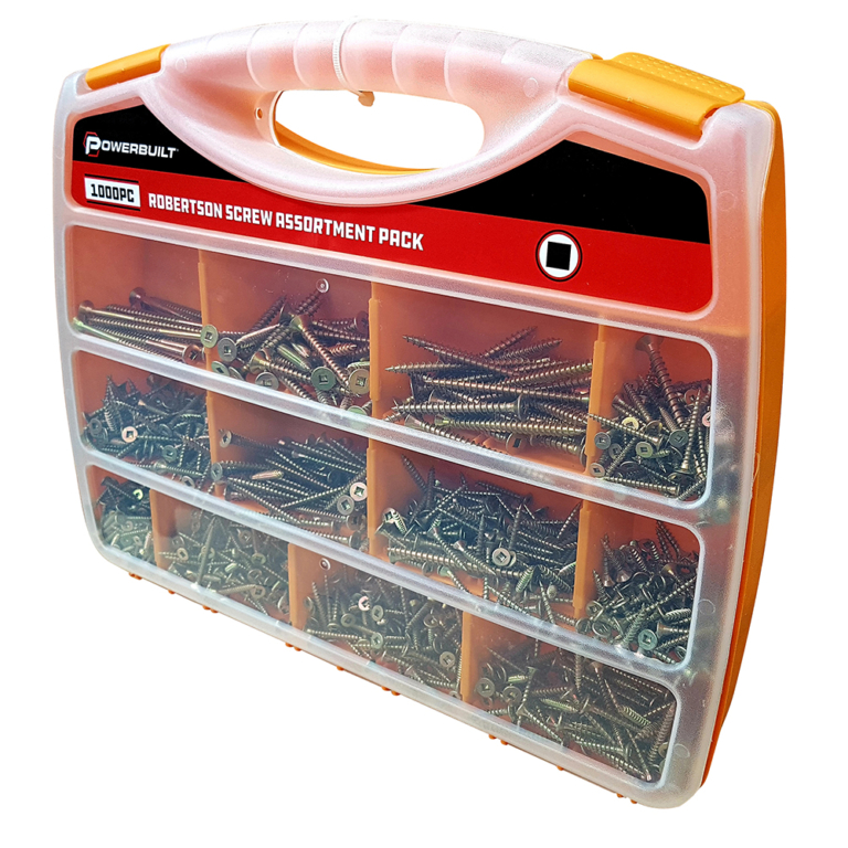 1000pc Robertson Screw Assortment Powerbuilt Tools