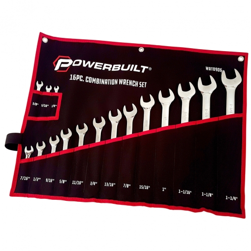 16pc Imperial Ring and Open-End Spanner Set – mirror polished