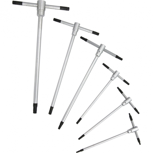 6pc T-Handle 3-Way Torx Key Wrench Set