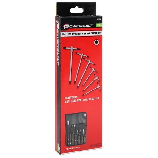 6pc T-Handle 3-Way Torx Key Wrench Set - Image 3
