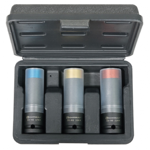 1/2” Dr 3pc Metric Deep Impact Wheel Nut Socket Set - Image 2
