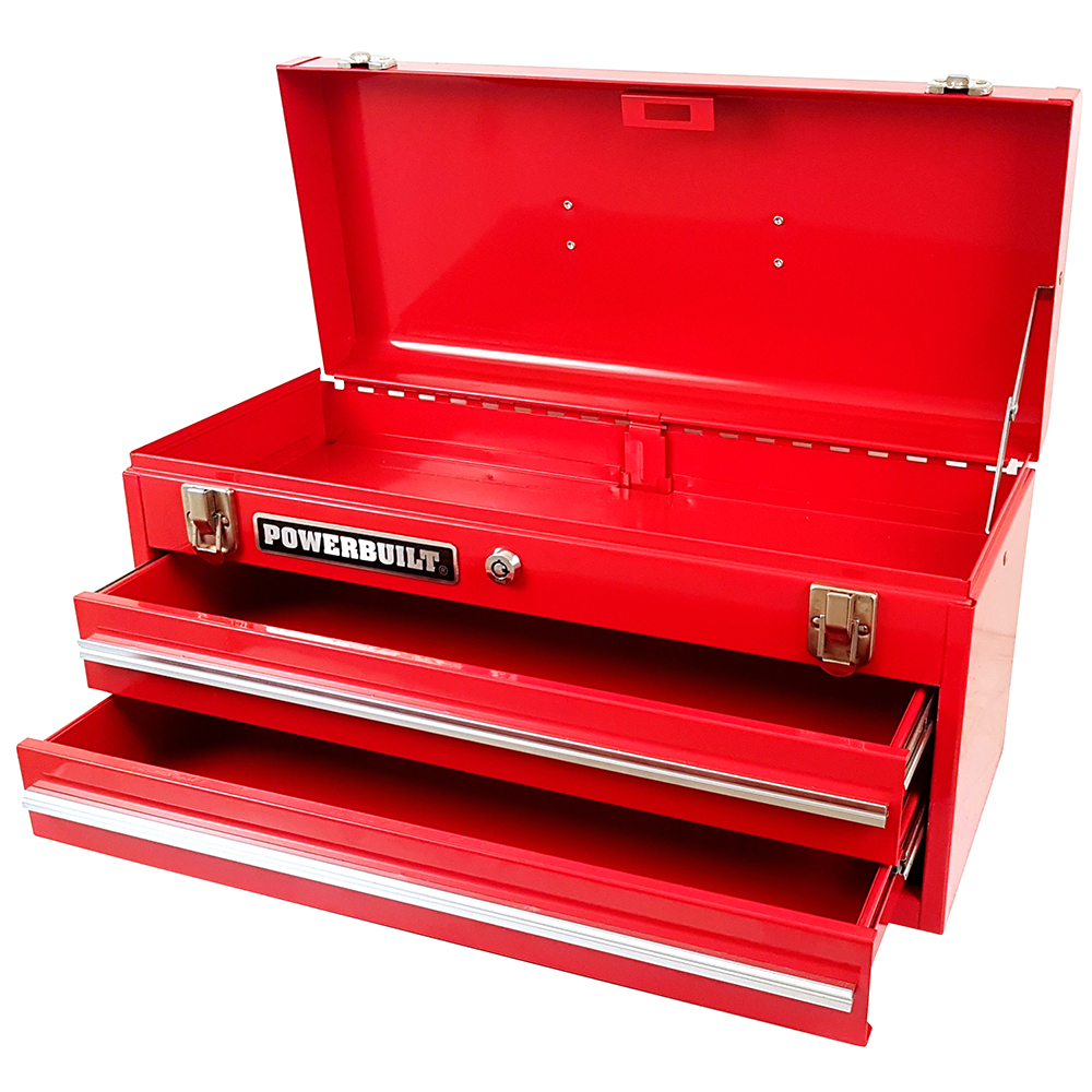 20” Steel Portable Toolbox with 2 Drawers - Powerbuilt Tools