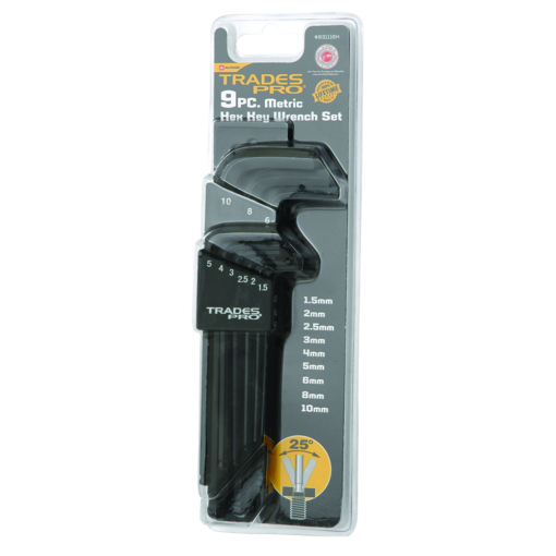 9pc Metric  Ball End Hex Key Wrench Set