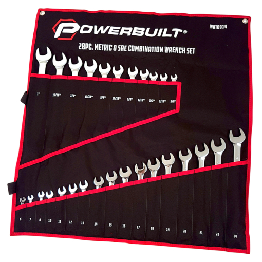 28pc Combination Ring and Open-End Spanner Set – mirror polished